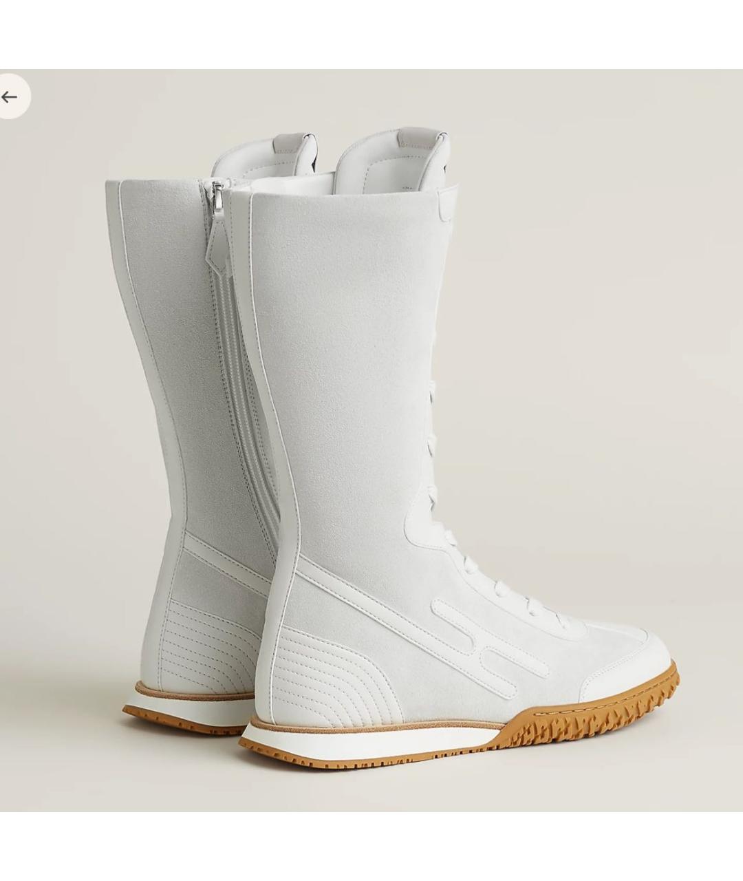 HERMES Белые текстильные кроссовки, фото 5