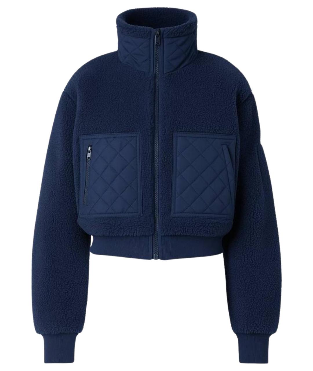 ALO YOGA Темно-синяя полиэстеровая куртка, фото 1