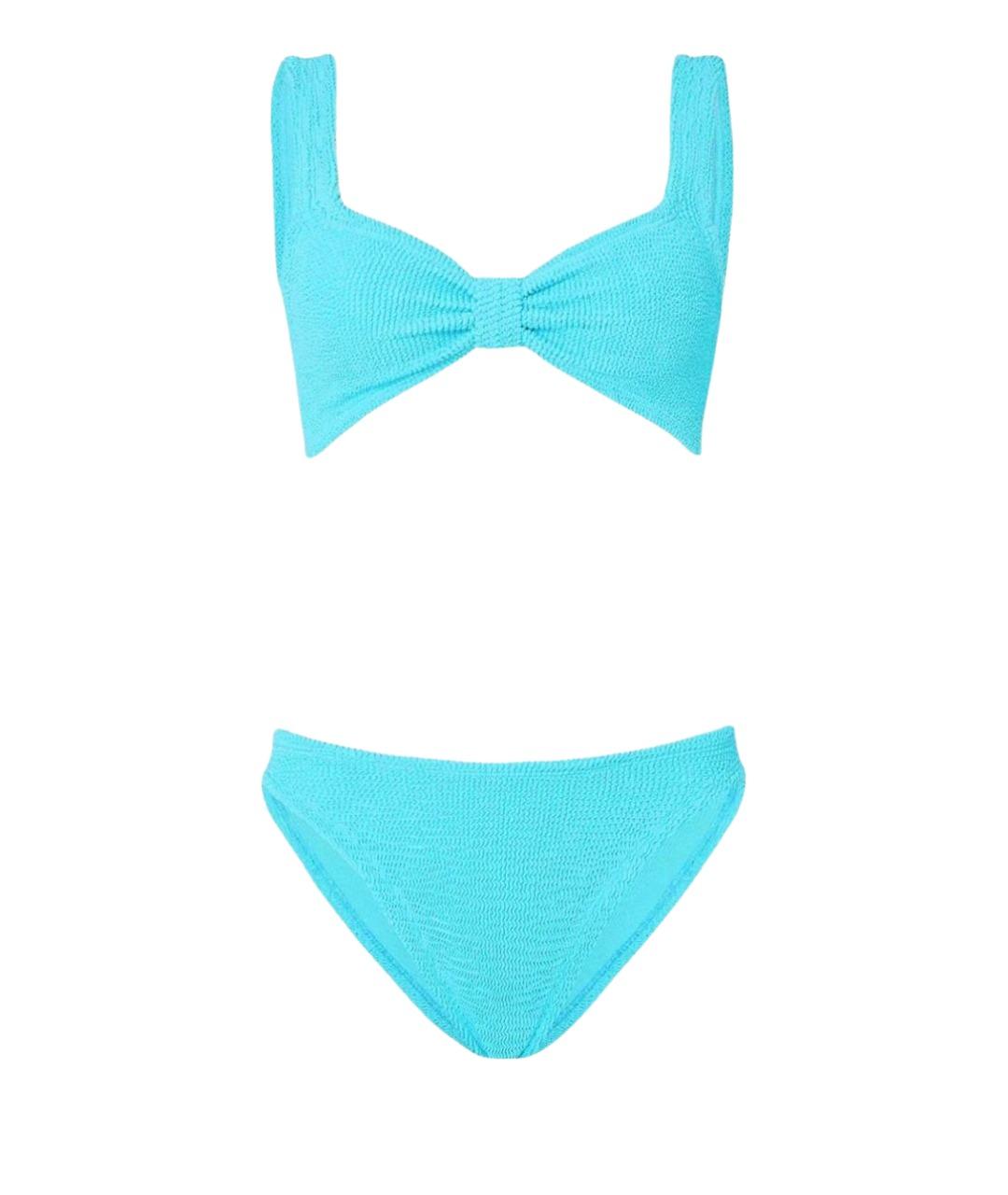 HUNZA G Бирюзовый полиамидовый купальник, фото 1