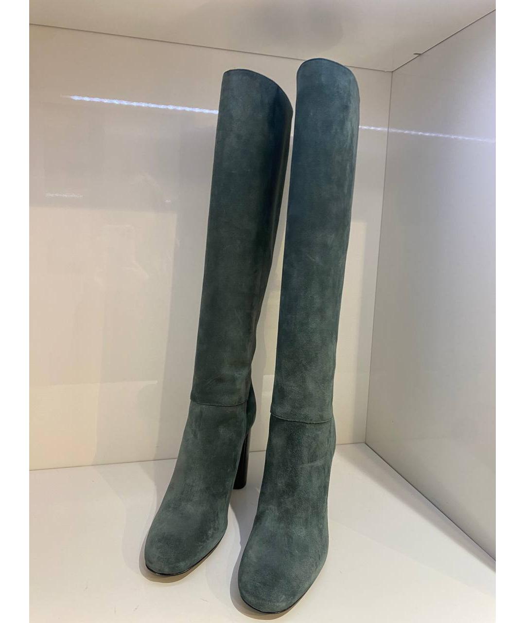 LANVIN Зеленые замшевые сапоги, фото 2