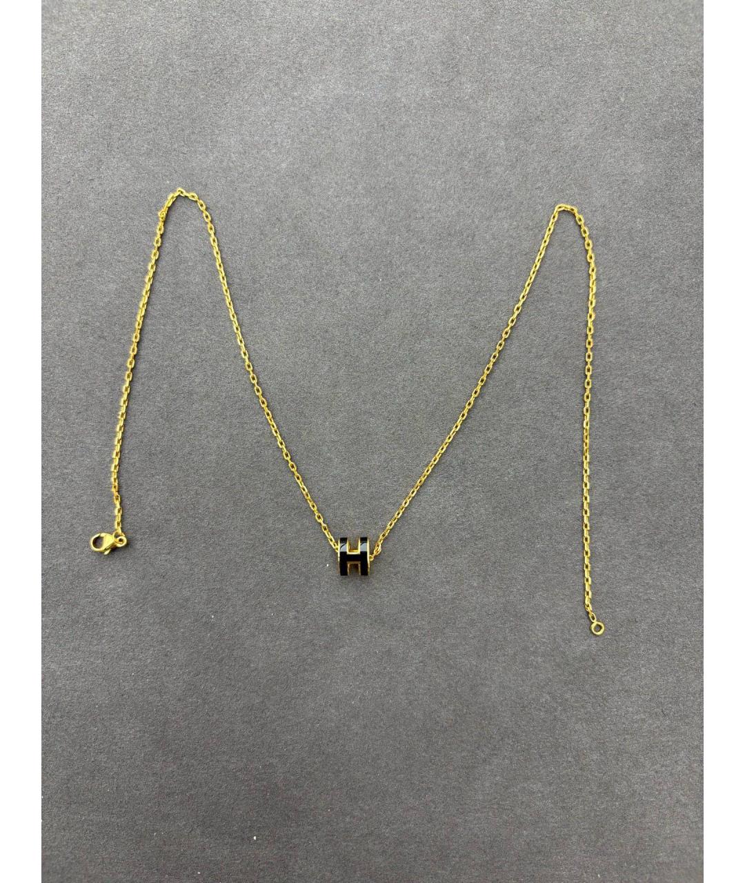 HERMES Золотая металлическая подвеска, фото 6