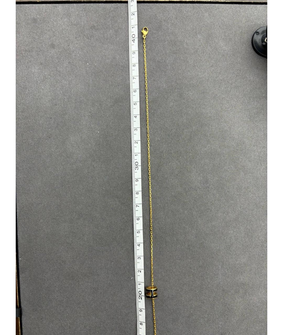 HERMES Золотая металлическая подвеска, фото 3