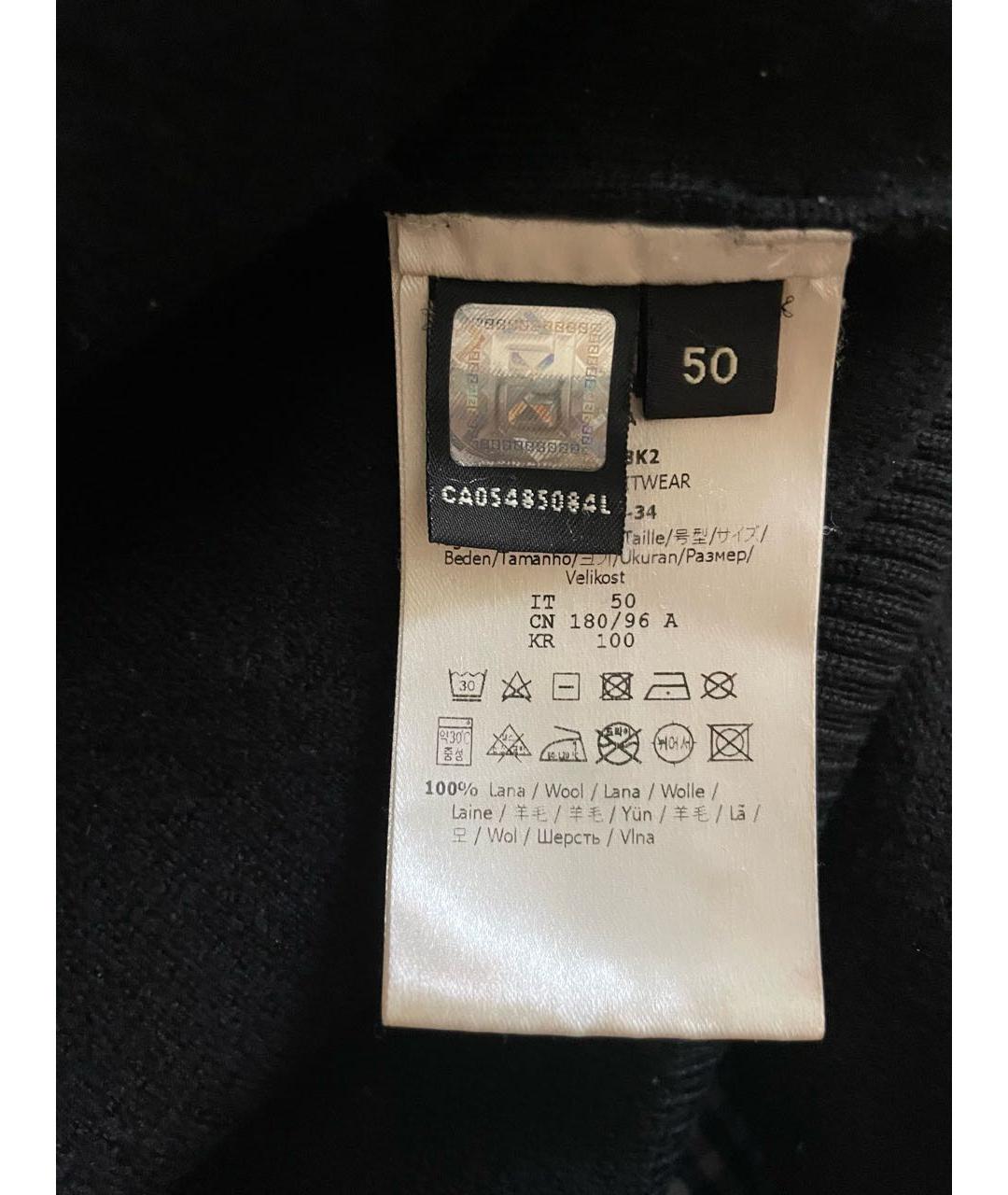 FENDI Черный шерстяной джемпер / свитер, фото 3