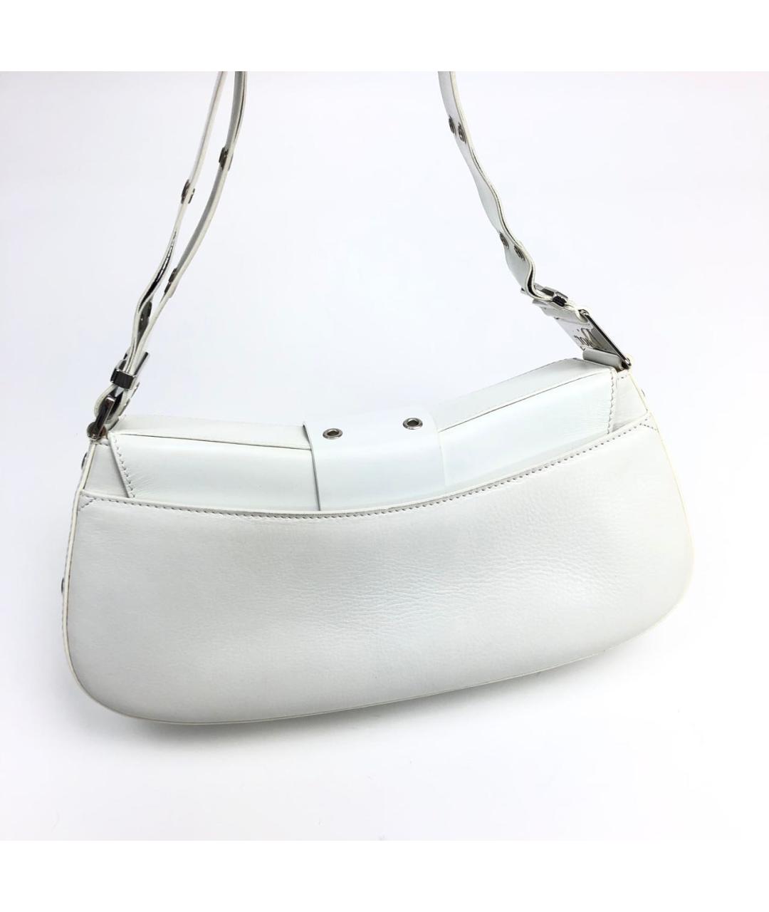 CHRISTIAN DIOR Белая кожаная сумка с короткими ручками, фото 3