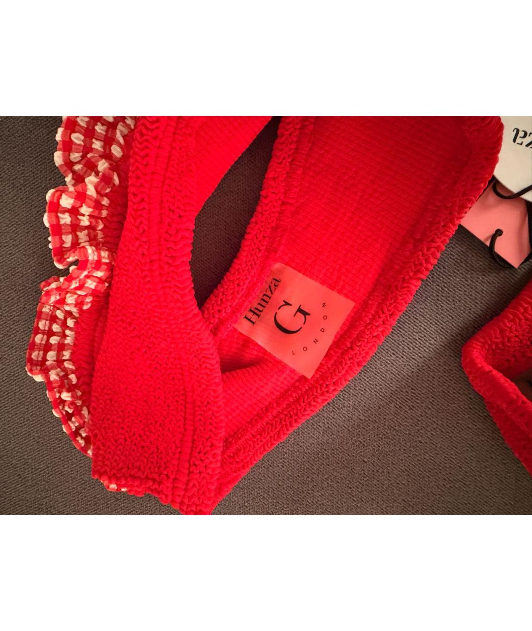 HUNZA G Красный полиамидовый купальник, фото 7