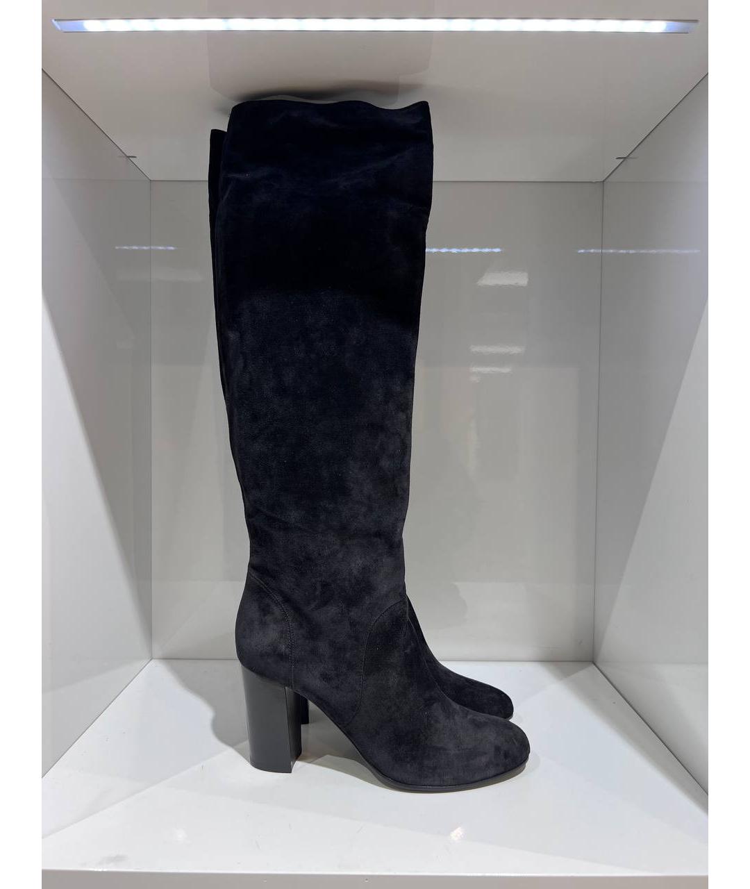 LANVIN Черные замшевые сапоги, фото 3