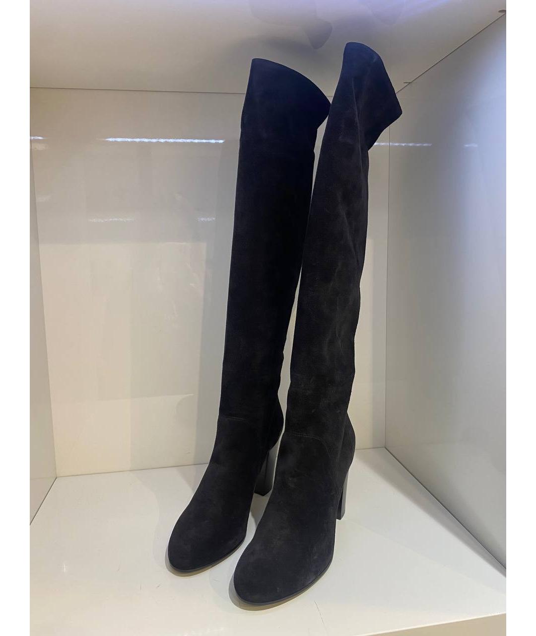 LANVIN Черные замшевые сапоги, фото 2
