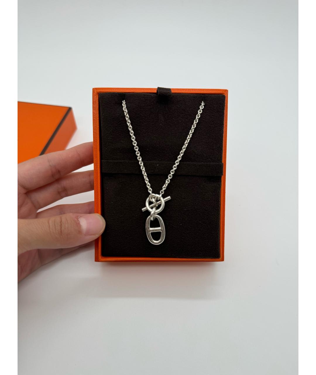 HERMES Серебряное серебряное колье, фото 3
