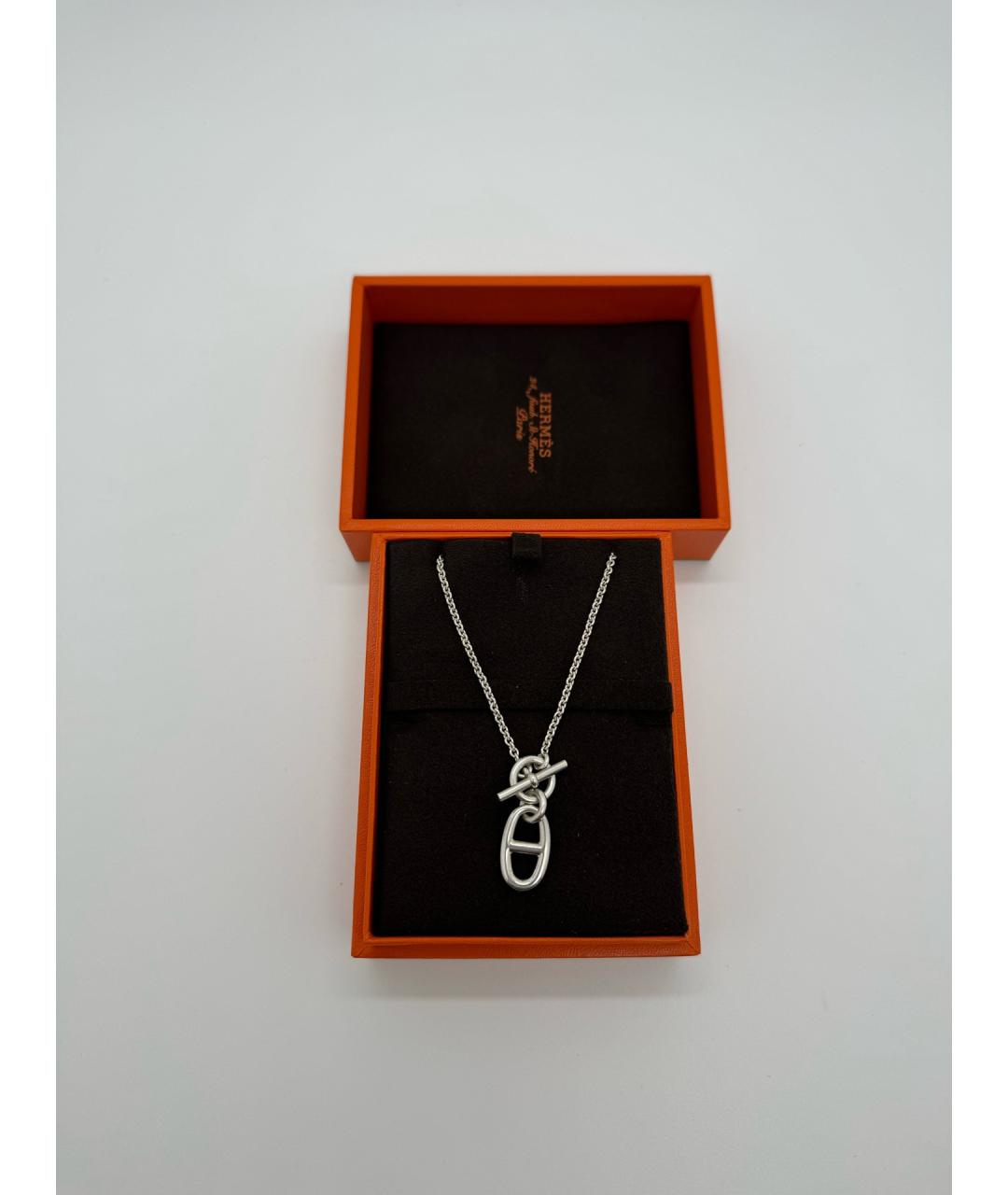 HERMES Серебряное серебряное колье, фото 2