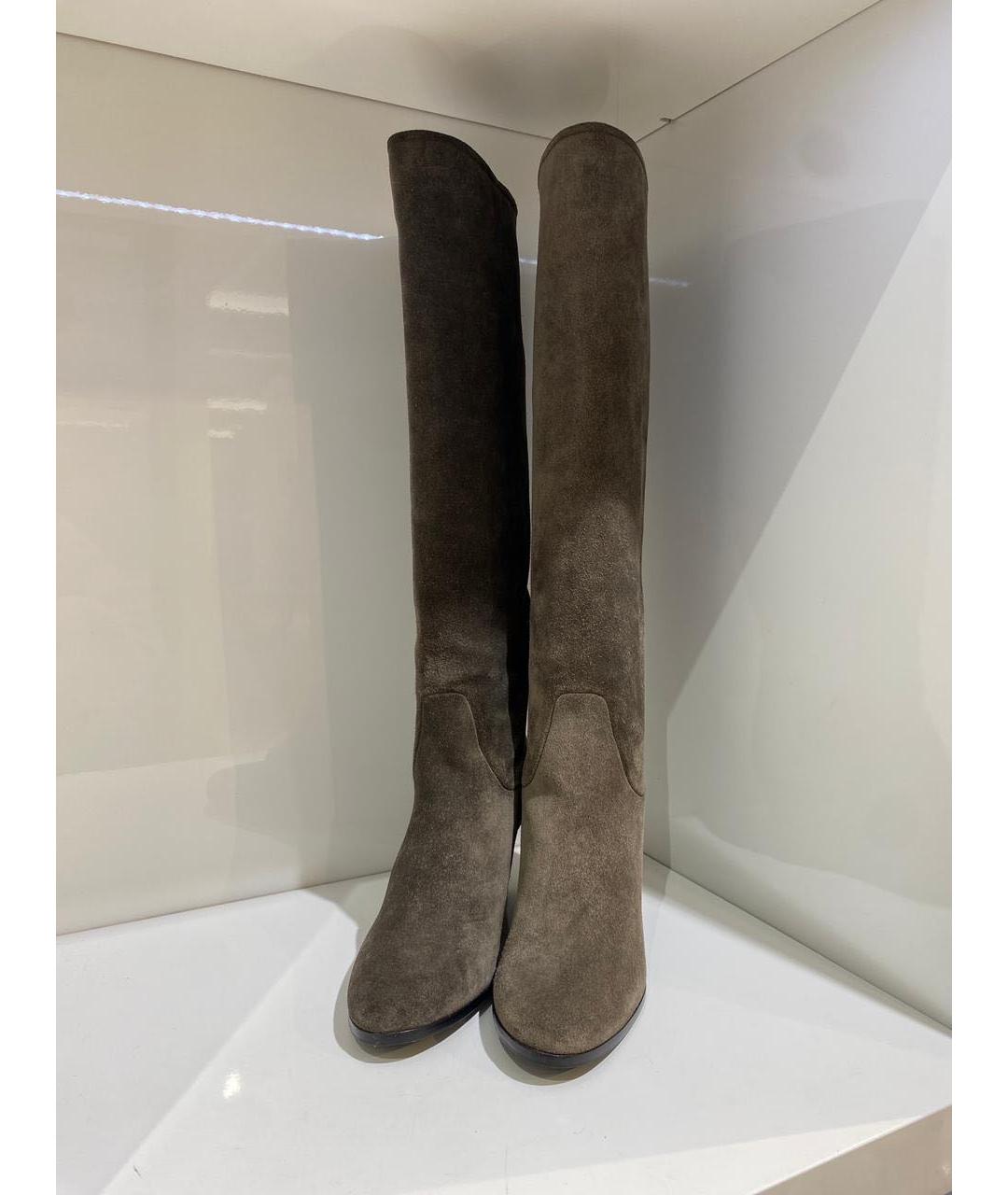 LANVIN Коричневые замшевые сапоги, фото 2