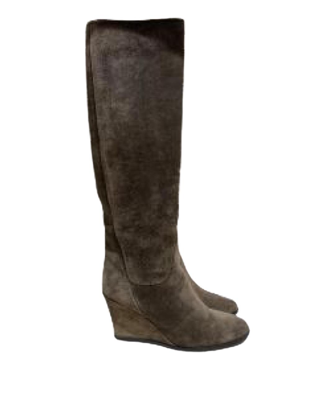 LANVIN Коричневые замшевые сапоги, фото 1