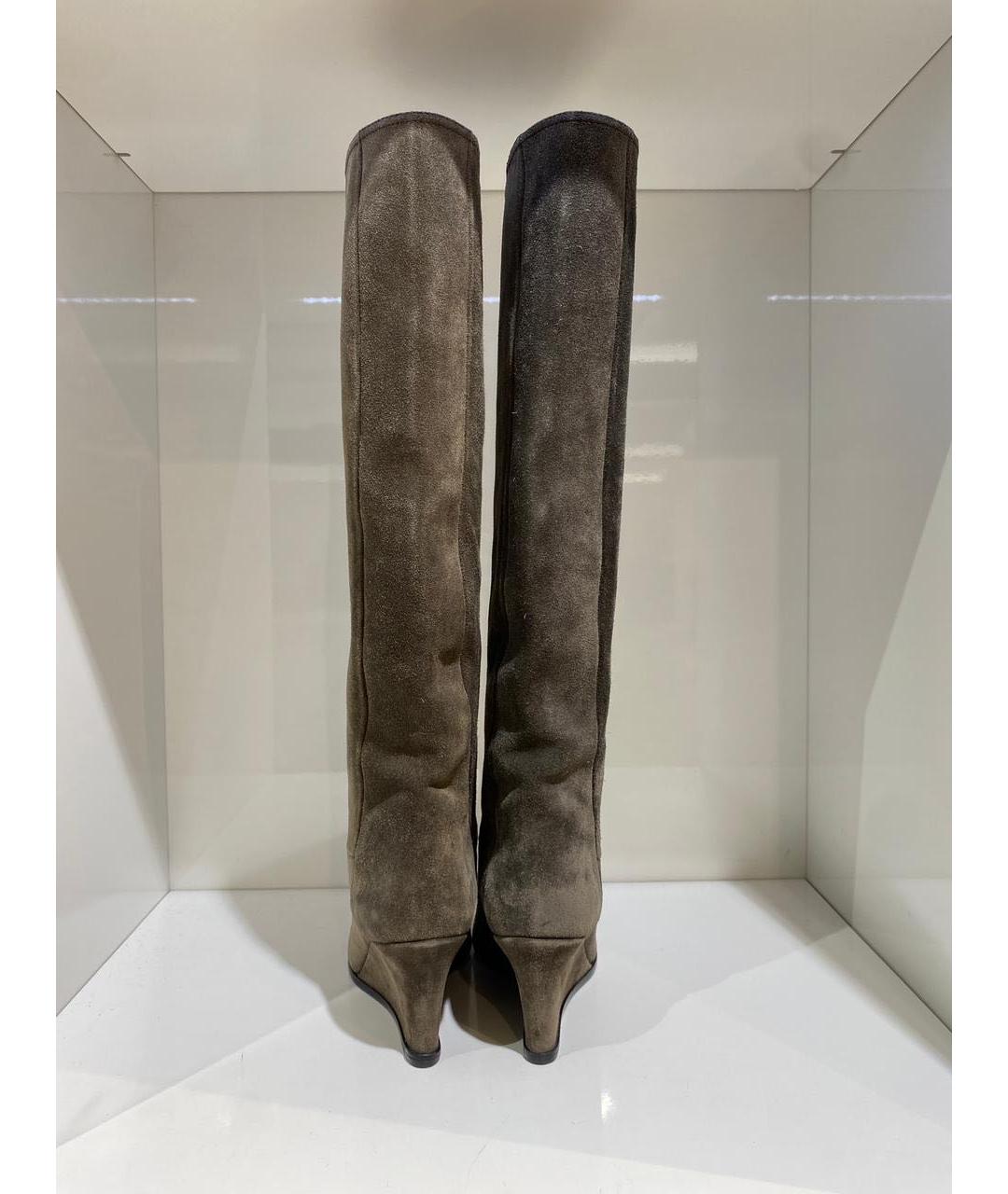 LANVIN Коричневые замшевые сапоги, фото 4