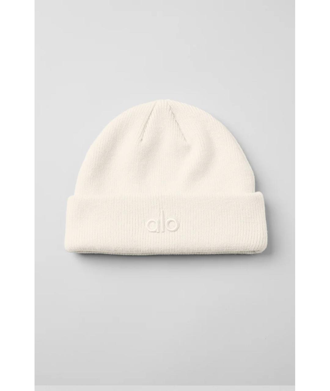 ALO YOGA Белая шерстяная шапка, фото 4