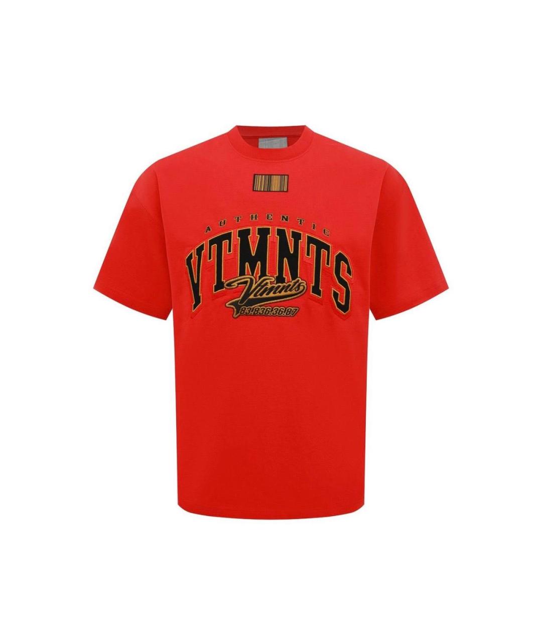 VETEMENTS Красная хлопковая футболка, фото 4