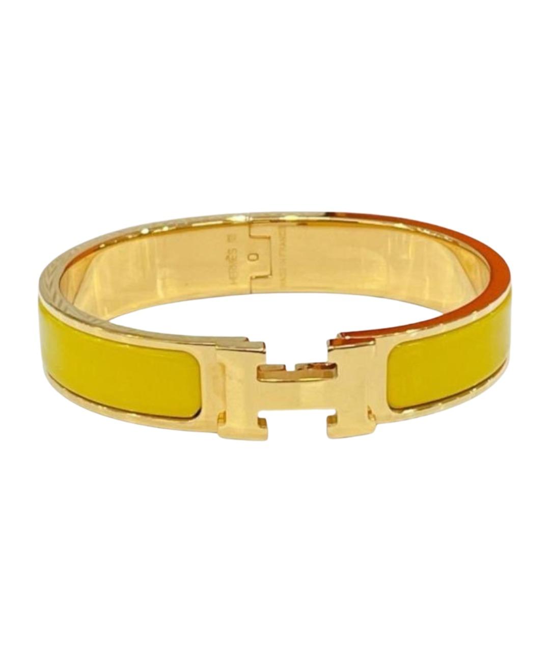 HERMES Горчичный металлический браслет, фото 1