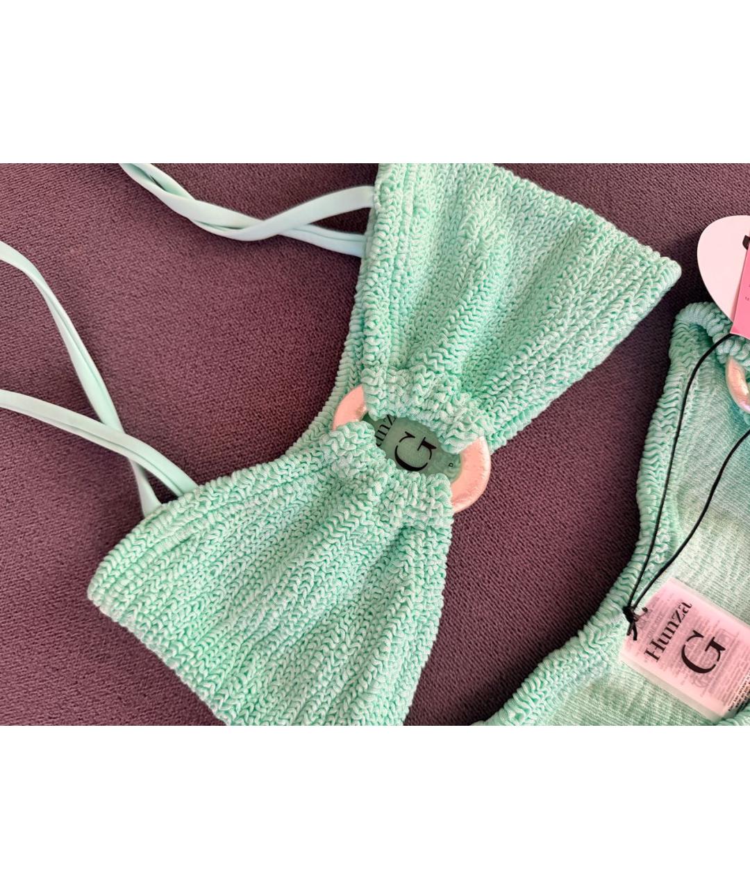 HUNZA G Салатовый полиамидовый купальник, фото 4