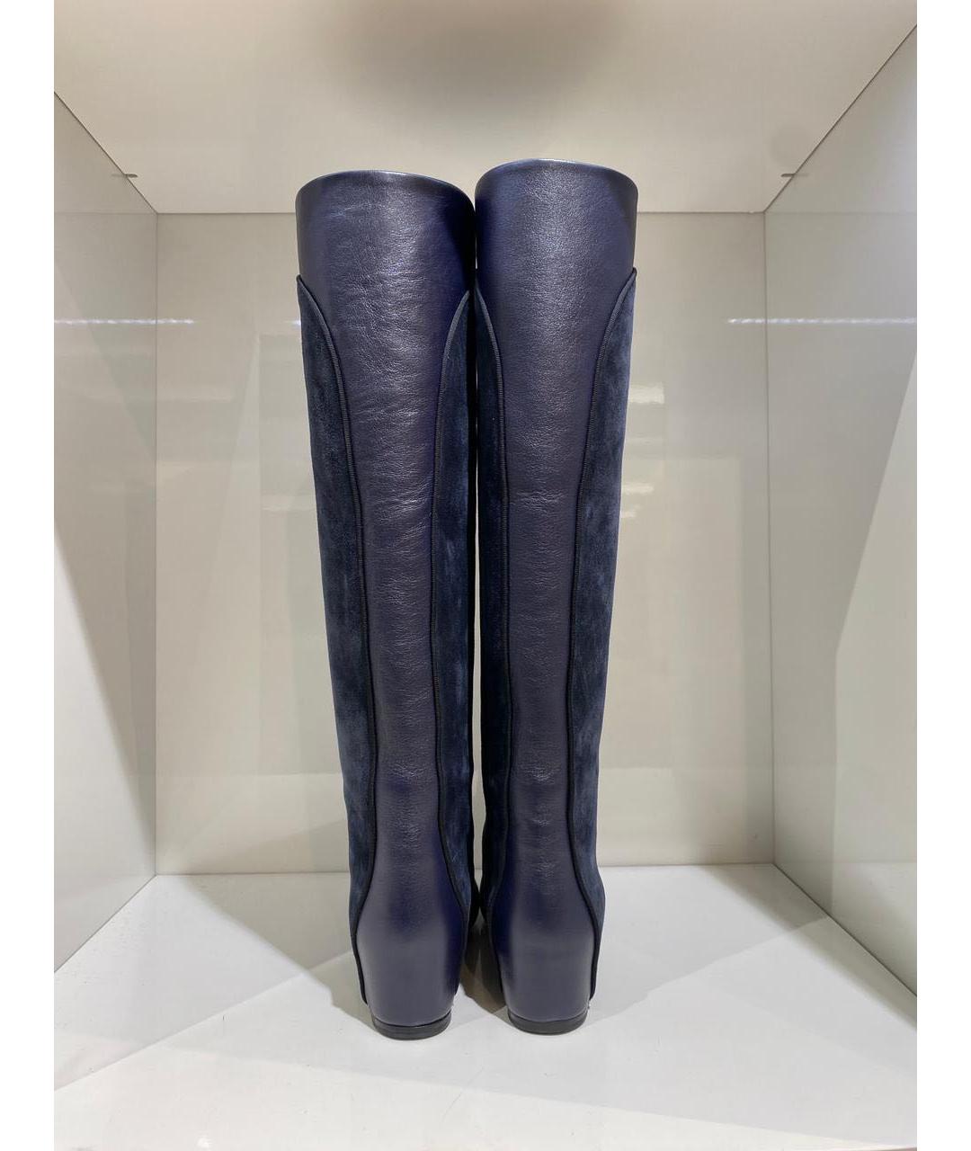 LANVIN Голубые замшевые сапоги, фото 4