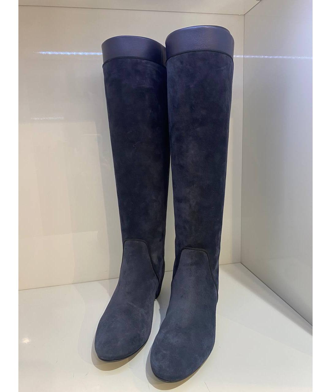 LANVIN Голубые замшевые сапоги, фото 5