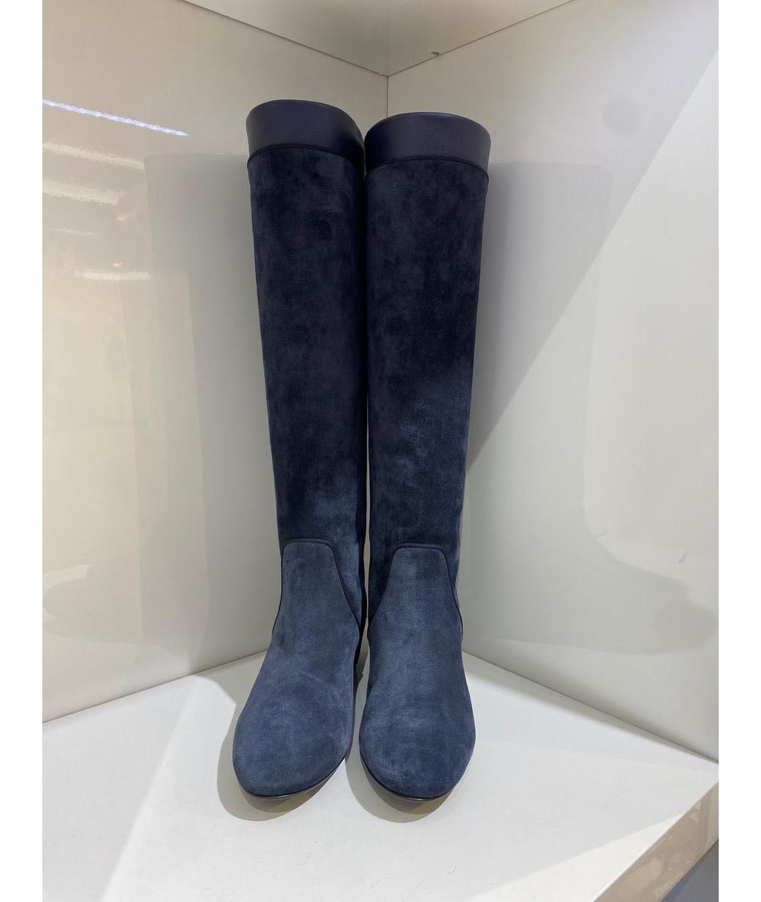 LANVIN Голубые замшевые сапоги, фото 2