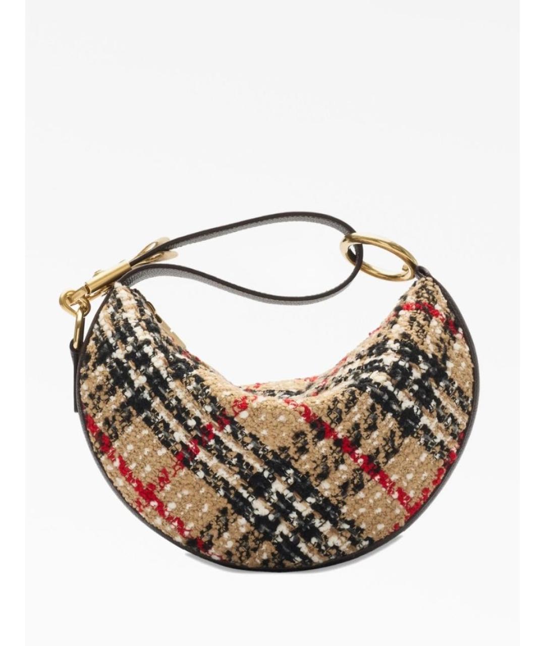 BURBERRY Бежевая твидовая сумка с короткими ручками, фото 6