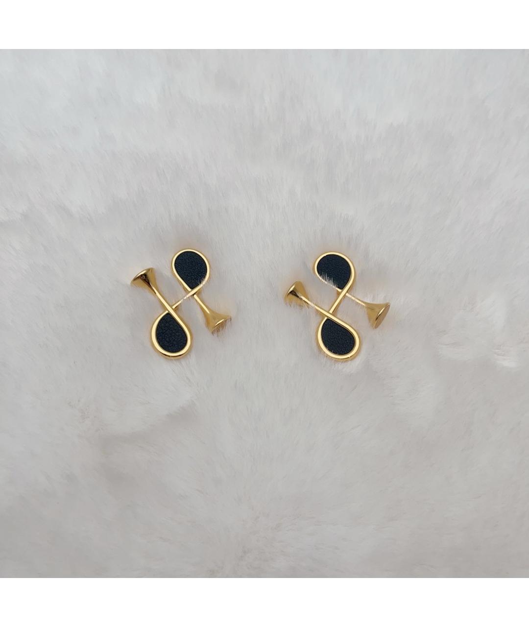 HERMES Золотые металлические серьги, фото 5