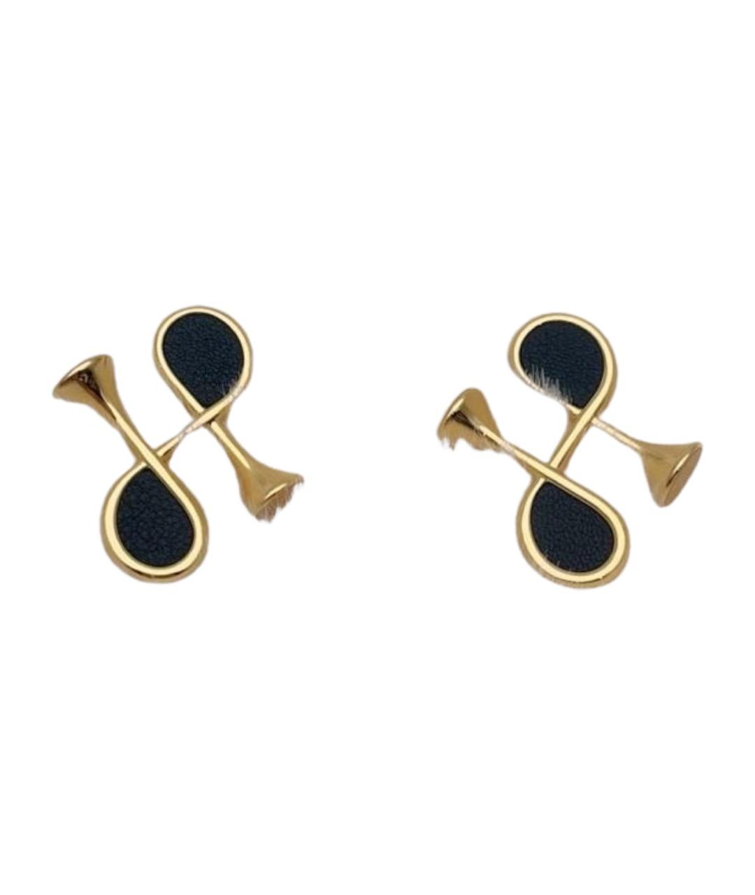 HERMES Золотые металлические серьги, фото 1