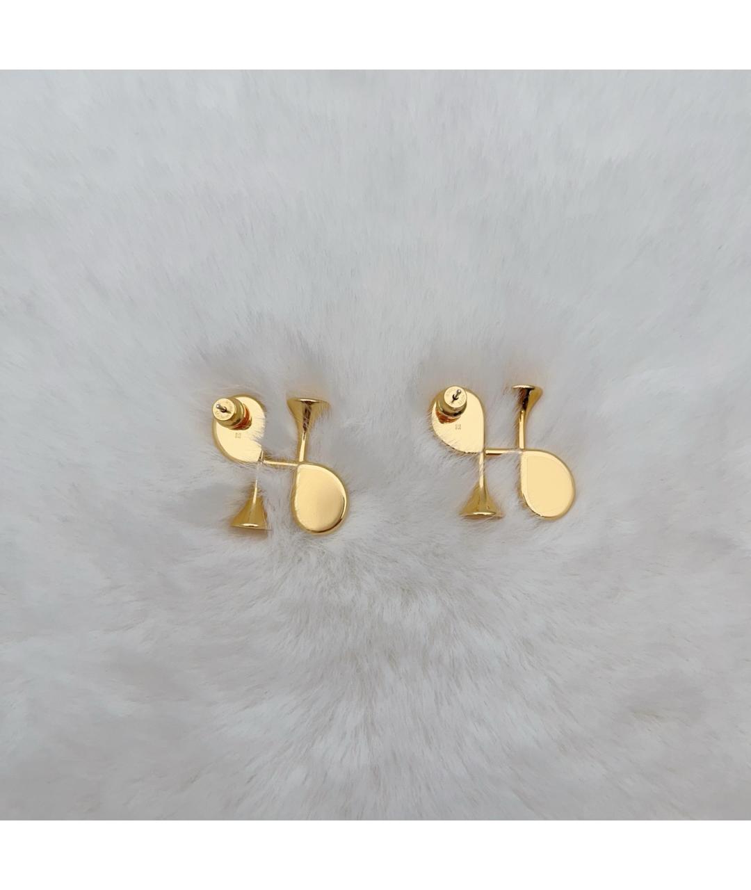 HERMES Золотые металлические серьги, фото 2