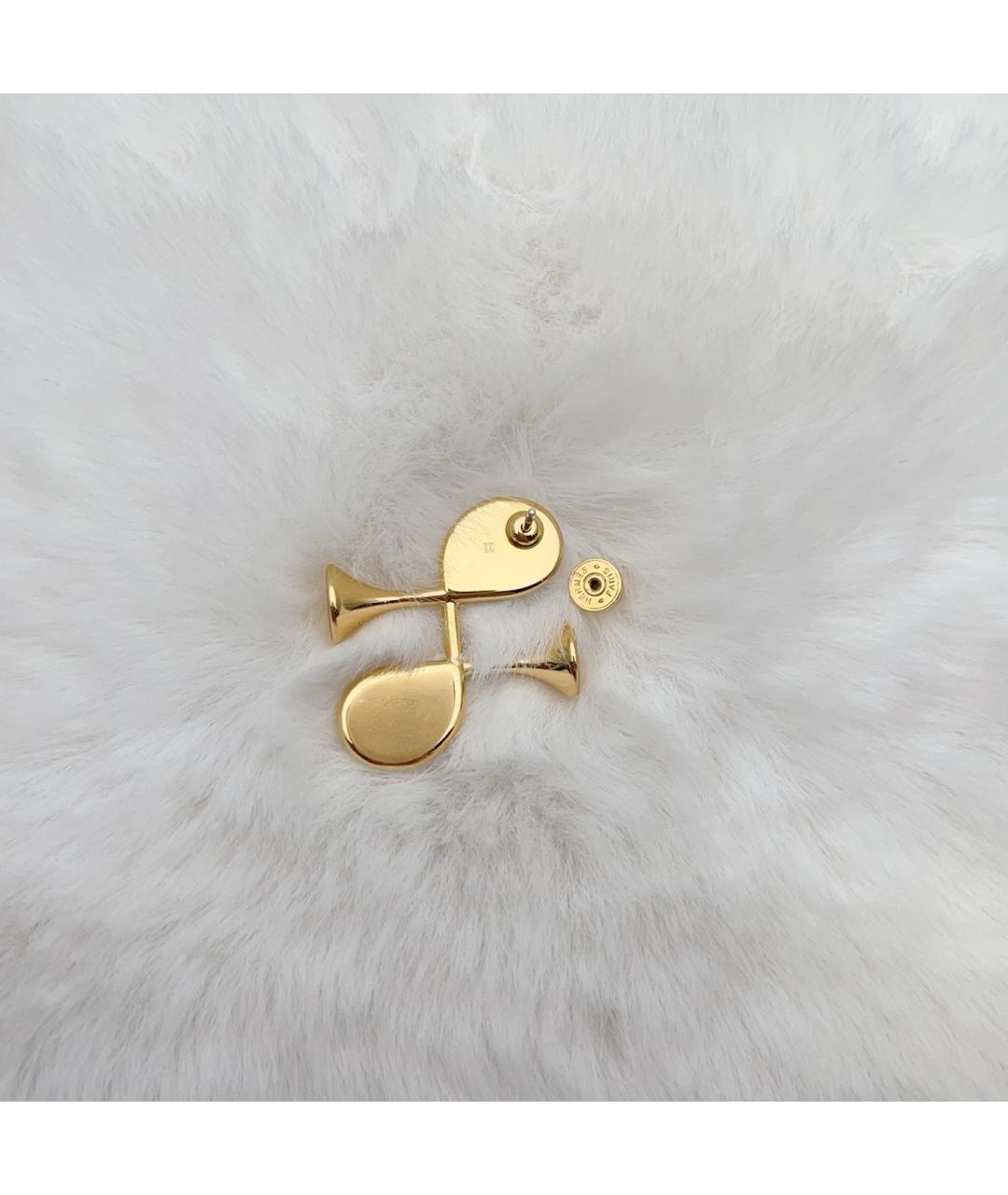 HERMES Золотые металлические серьги, фото 3