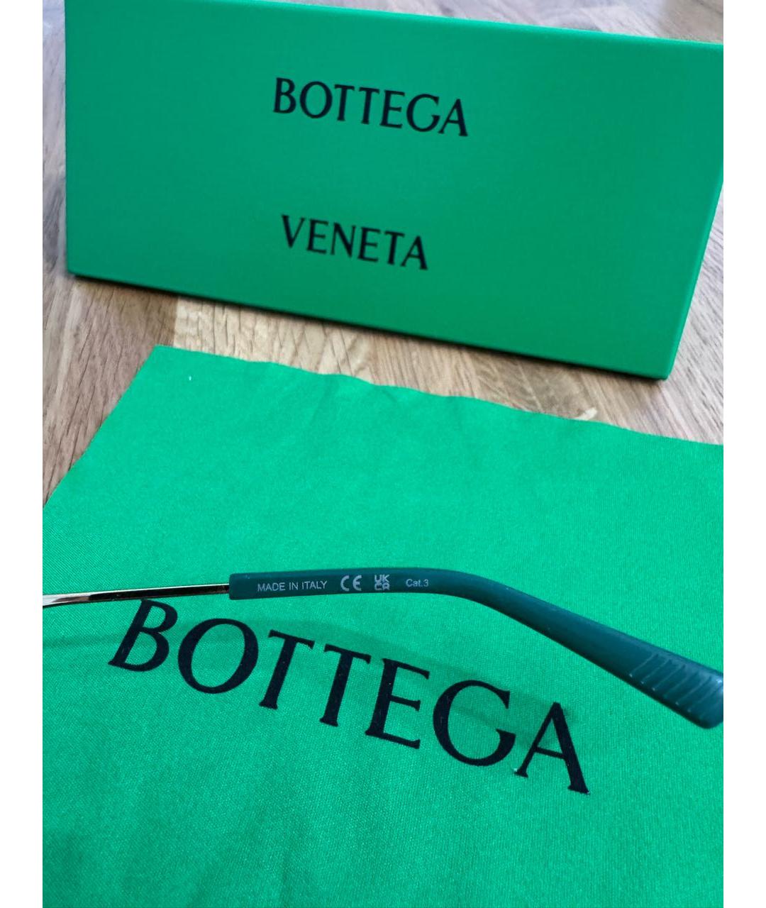 BOTTEGA VENETA Коричневые металлические солнцезащитные очки, фото 5