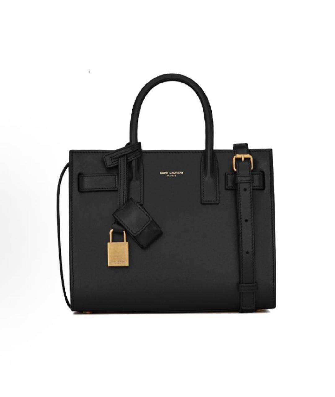 SAINT LAURENT Черная кожаная сумка через плечо, фото 6