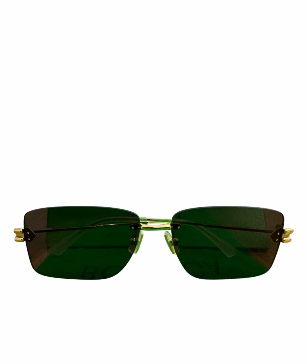 BOTTEGA VENETA Коричневые металлические солнцезащитные очки, фото 1