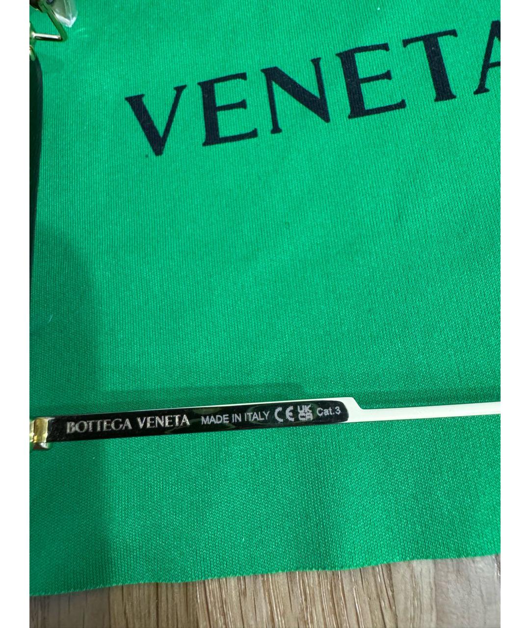 BOTTEGA VENETA Коричневые металлические солнцезащитные очки, фото 6