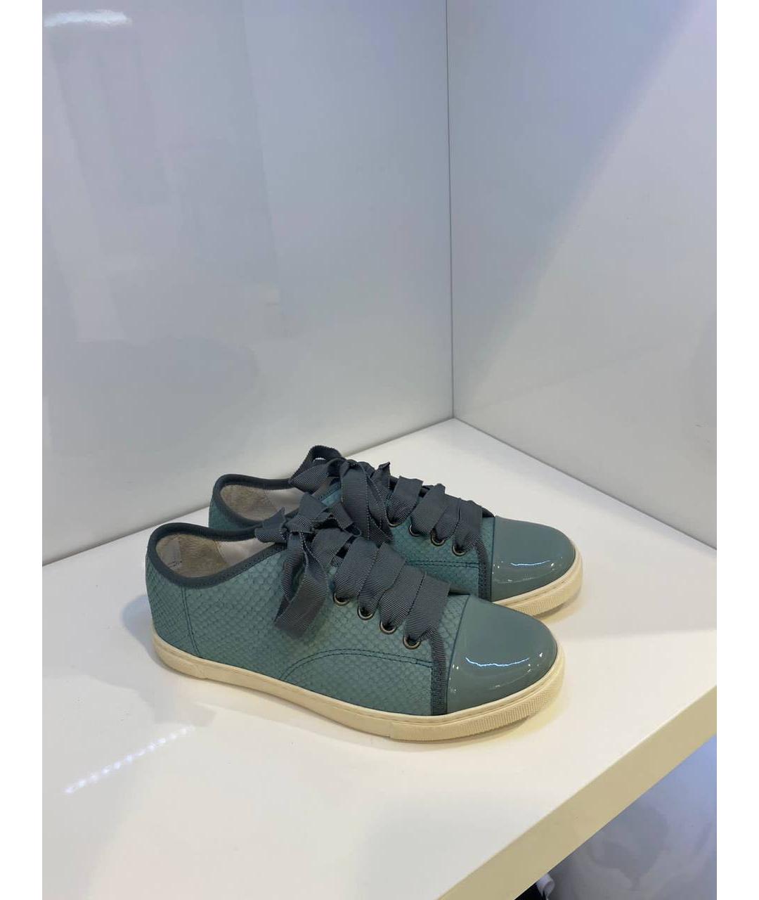 LANVIN Бирюзовые кожаные кеды, фото 2