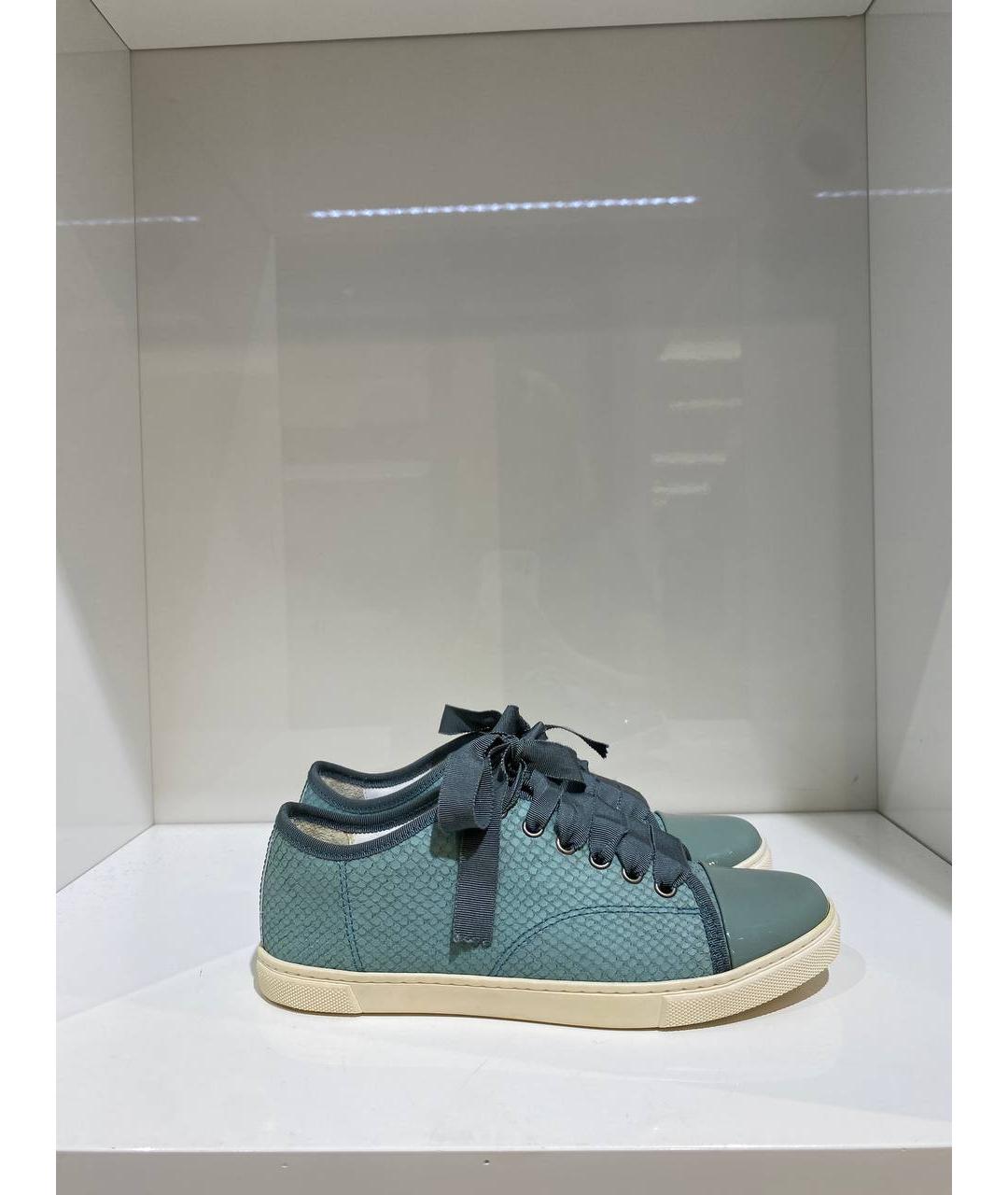 LANVIN Бирюзовые кожаные кеды, фото 3
