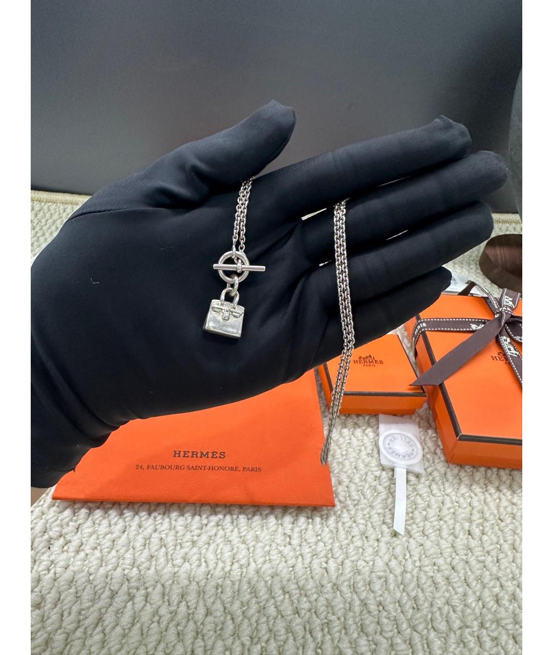 HERMES Серебряное серебряное колье, фото 2