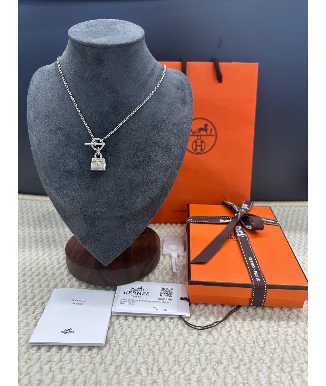 HERMES Серебряное серебряное колье, фото 4