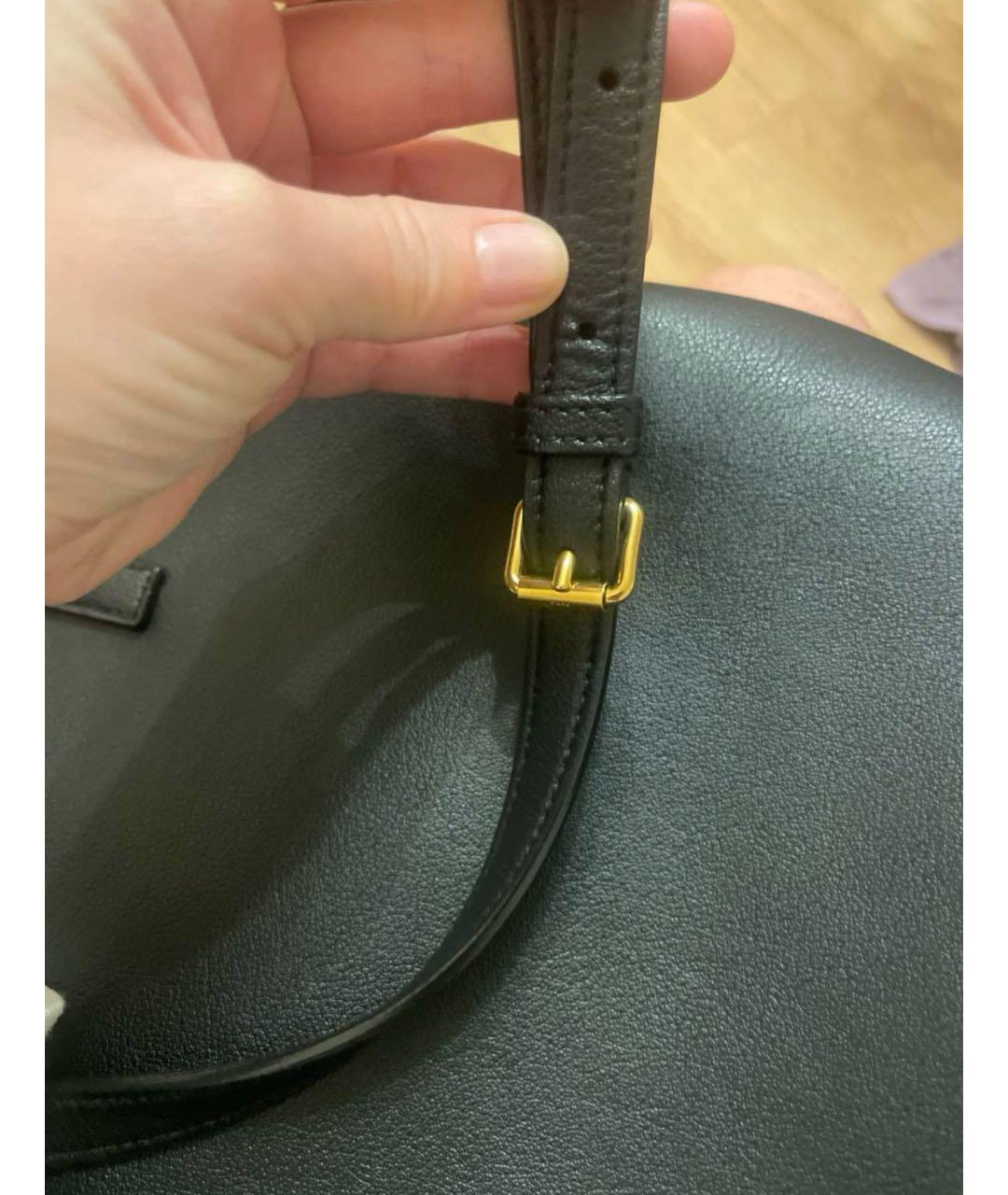 SAINT LAURENT Черная кожаная сумка с короткими ручками, фото 8