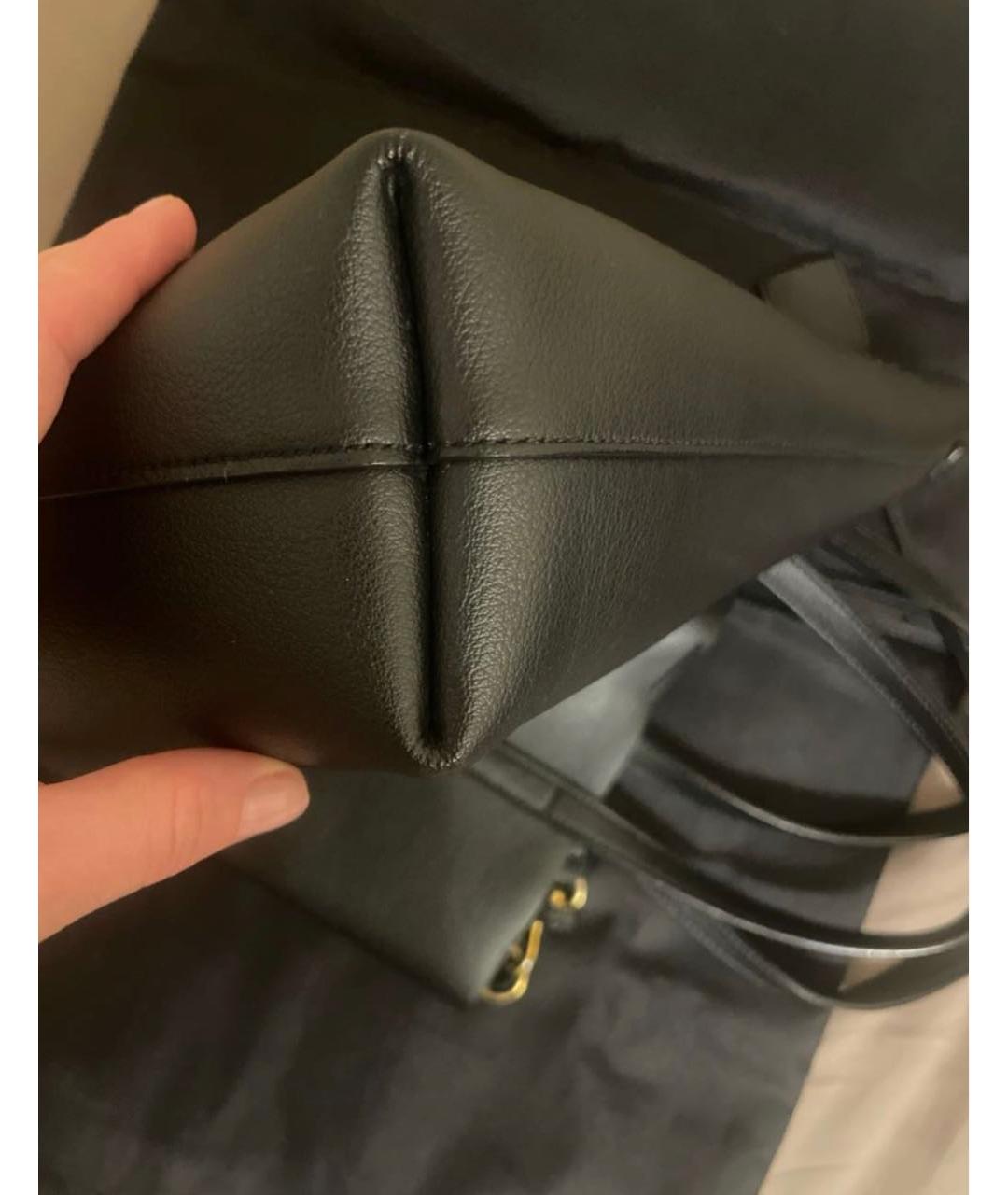 SAINT LAURENT Черная кожаная сумка с короткими ручками, фото 6