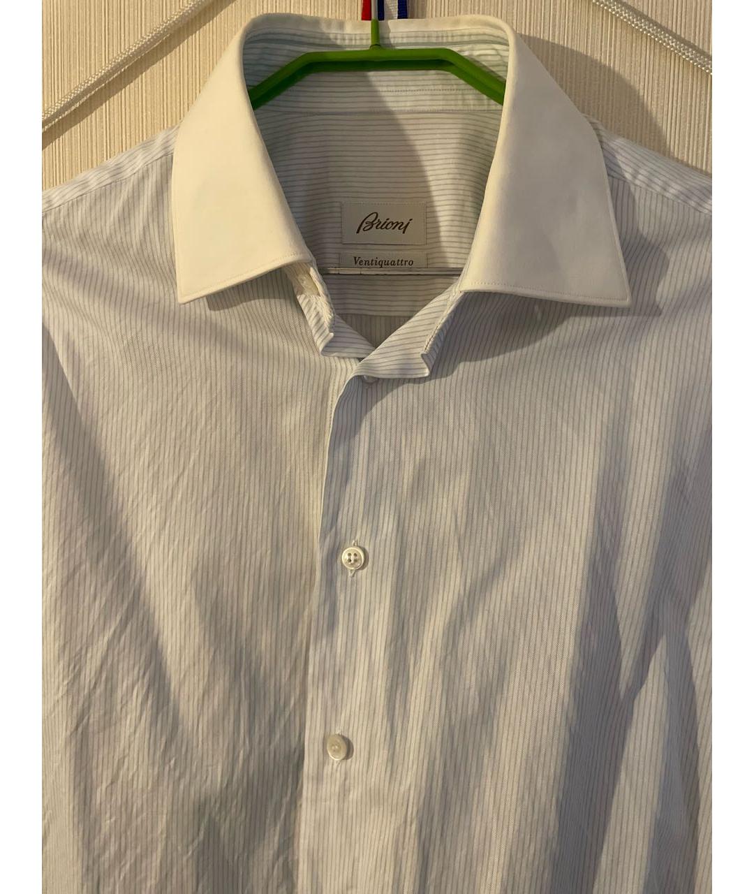 BRIONI Белая хлопковая классическая рубашка, фото 3