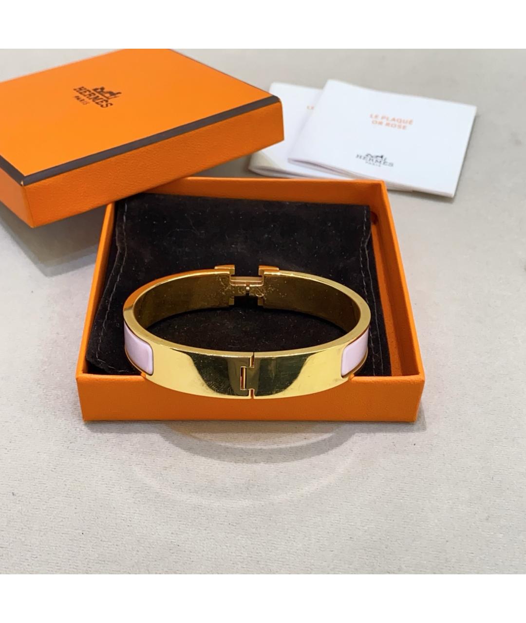 HERMES Розовый металлический браслет, фото 4