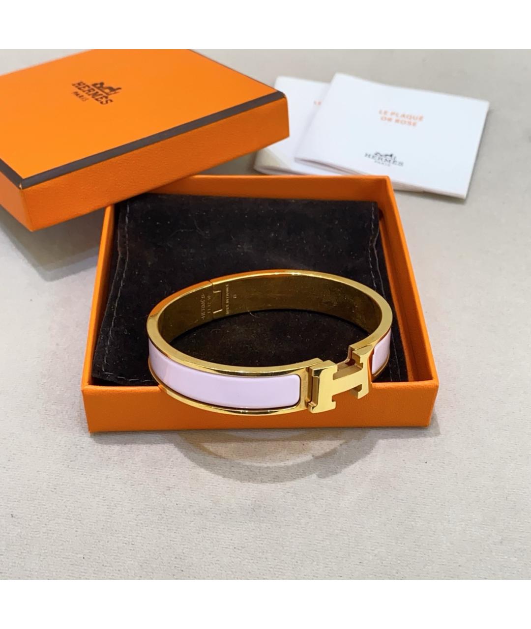 HERMES Розовый металлический браслет, фото 2