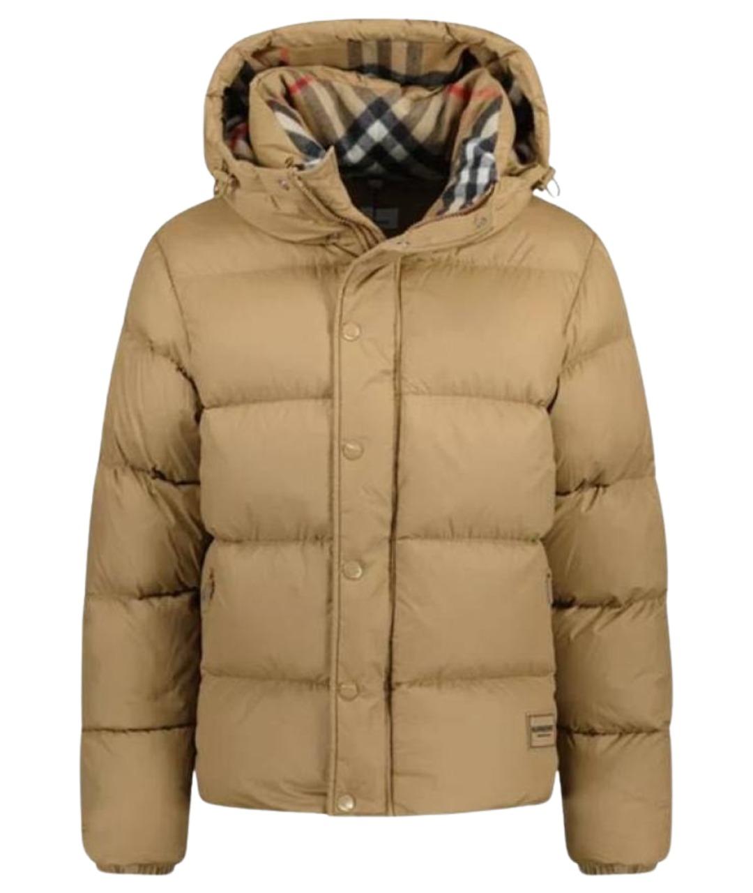 BURBERRY Бежевый полиэстеровый пуховик, фото 1