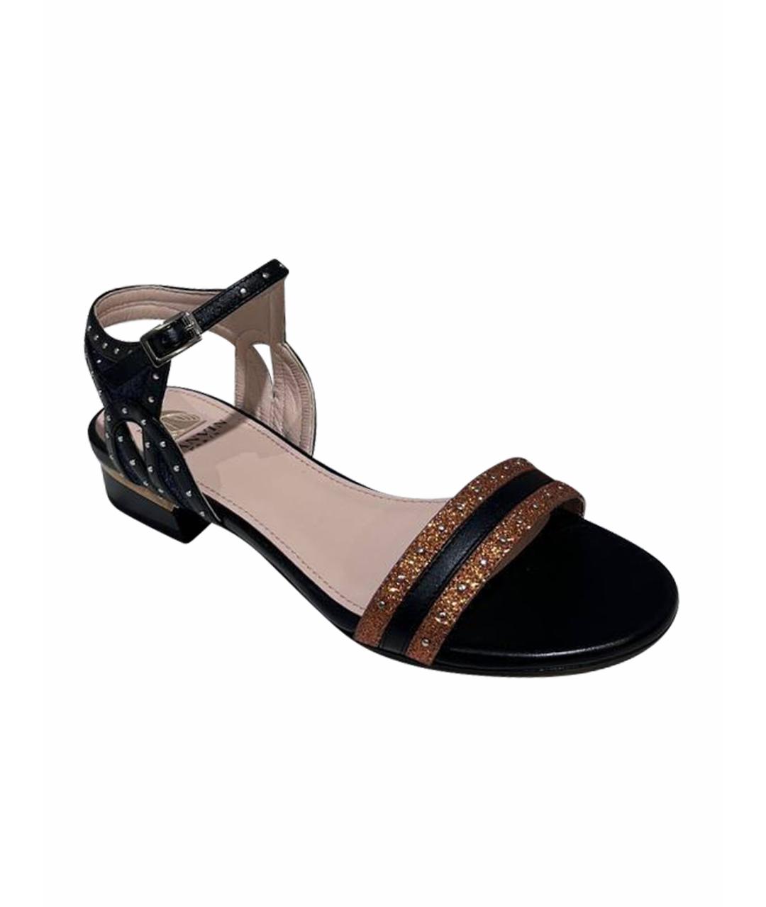 LANVIN Черные кожаные сабо, фото 1