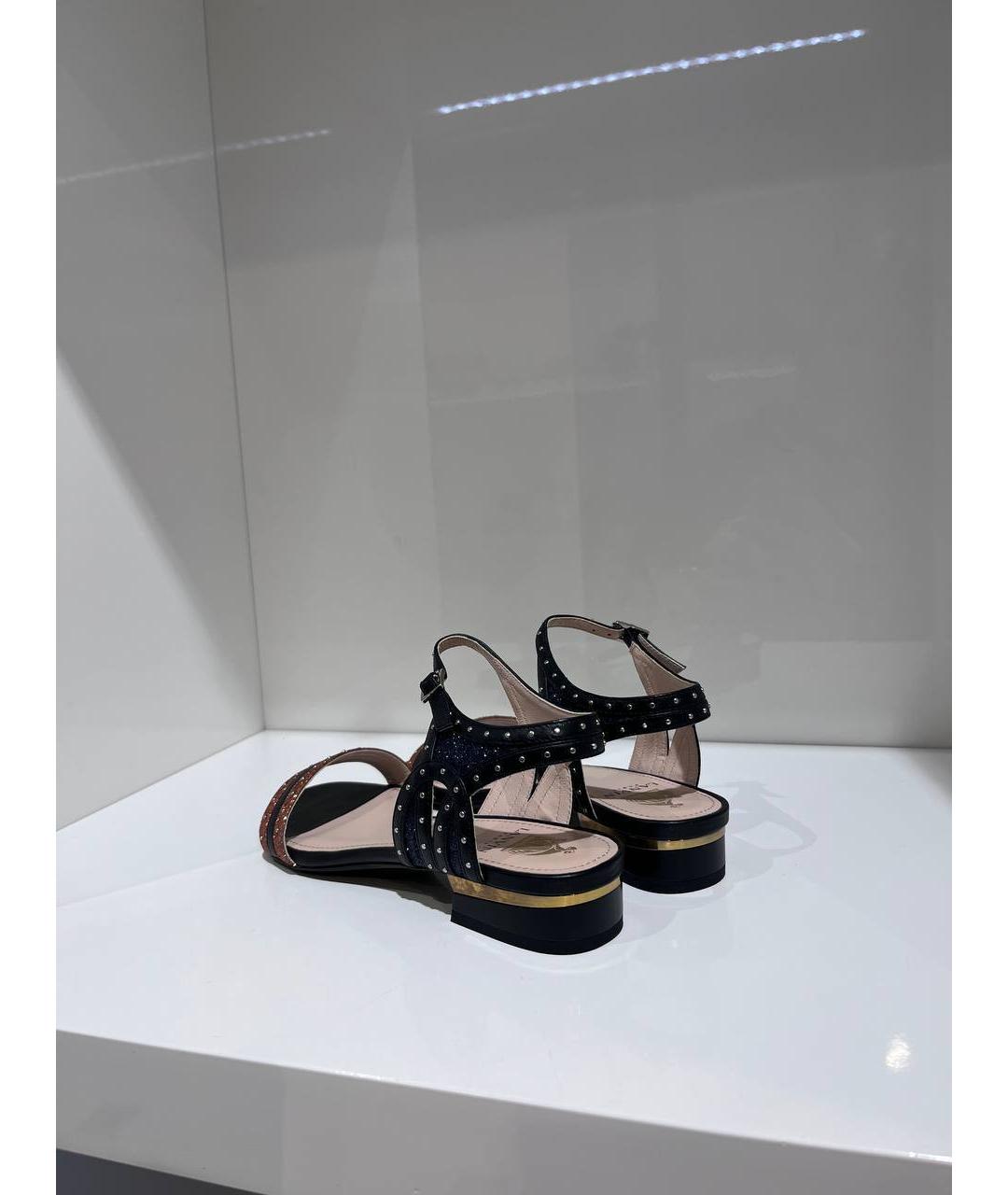 LANVIN Черные кожаные сабо, фото 3