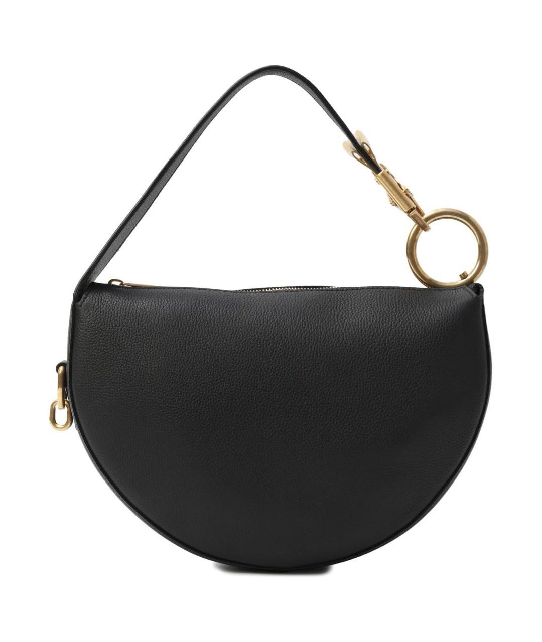 BURBERRY Черная кожаная сумка с короткими ручками, фото 3