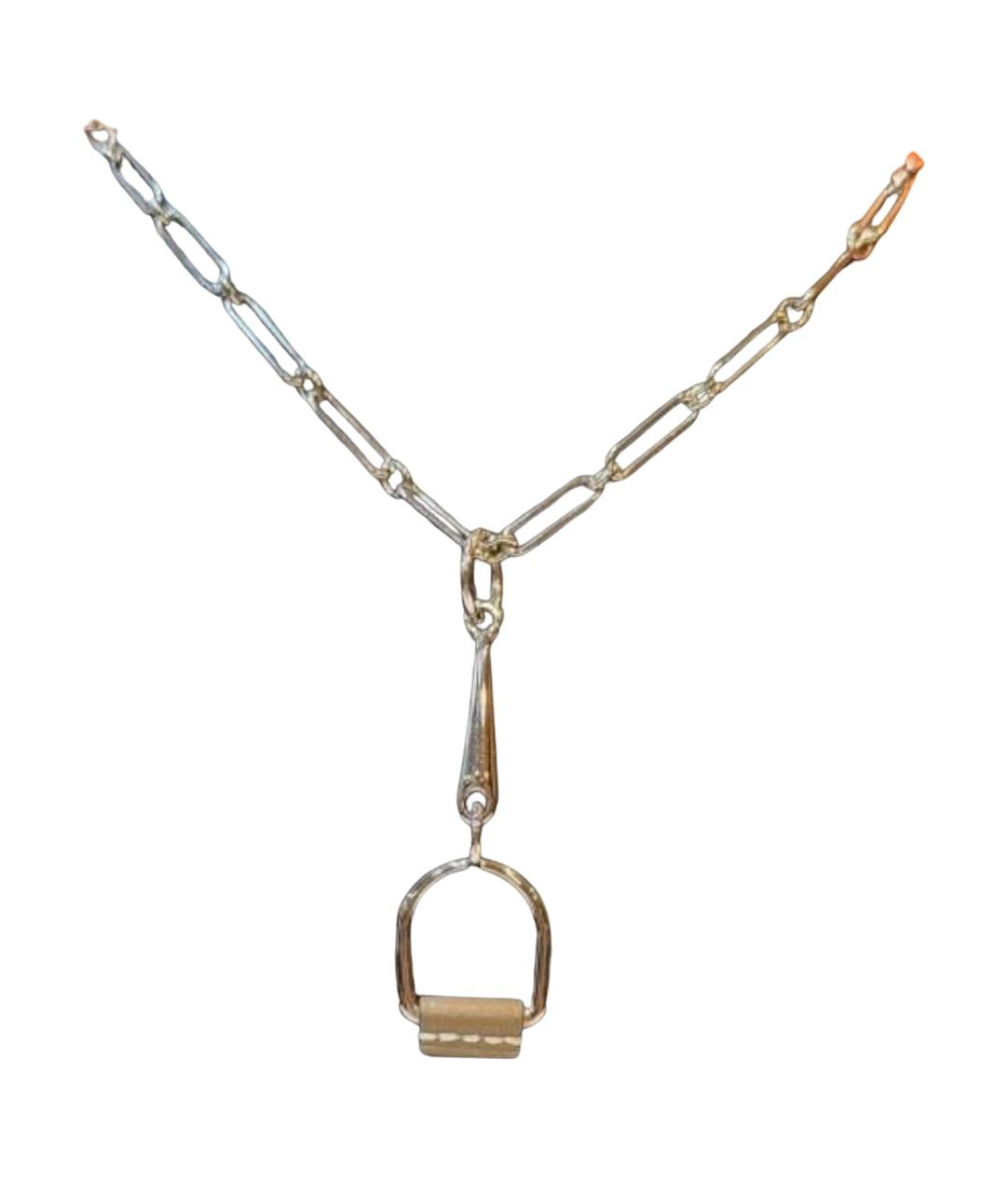 HERMES Серебряное металлическое колье, фото 1