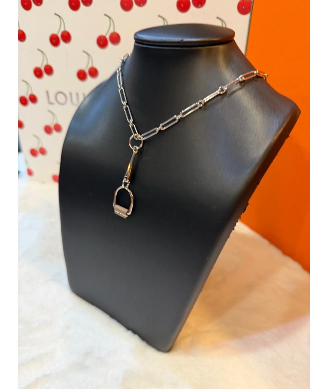 HERMES Серебряное металлическое колье, фото 3