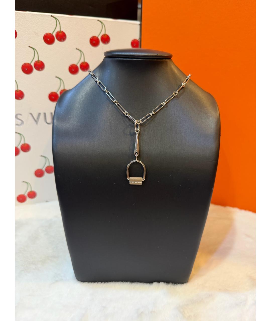 HERMES Серебряное металлическое колье, фото 7