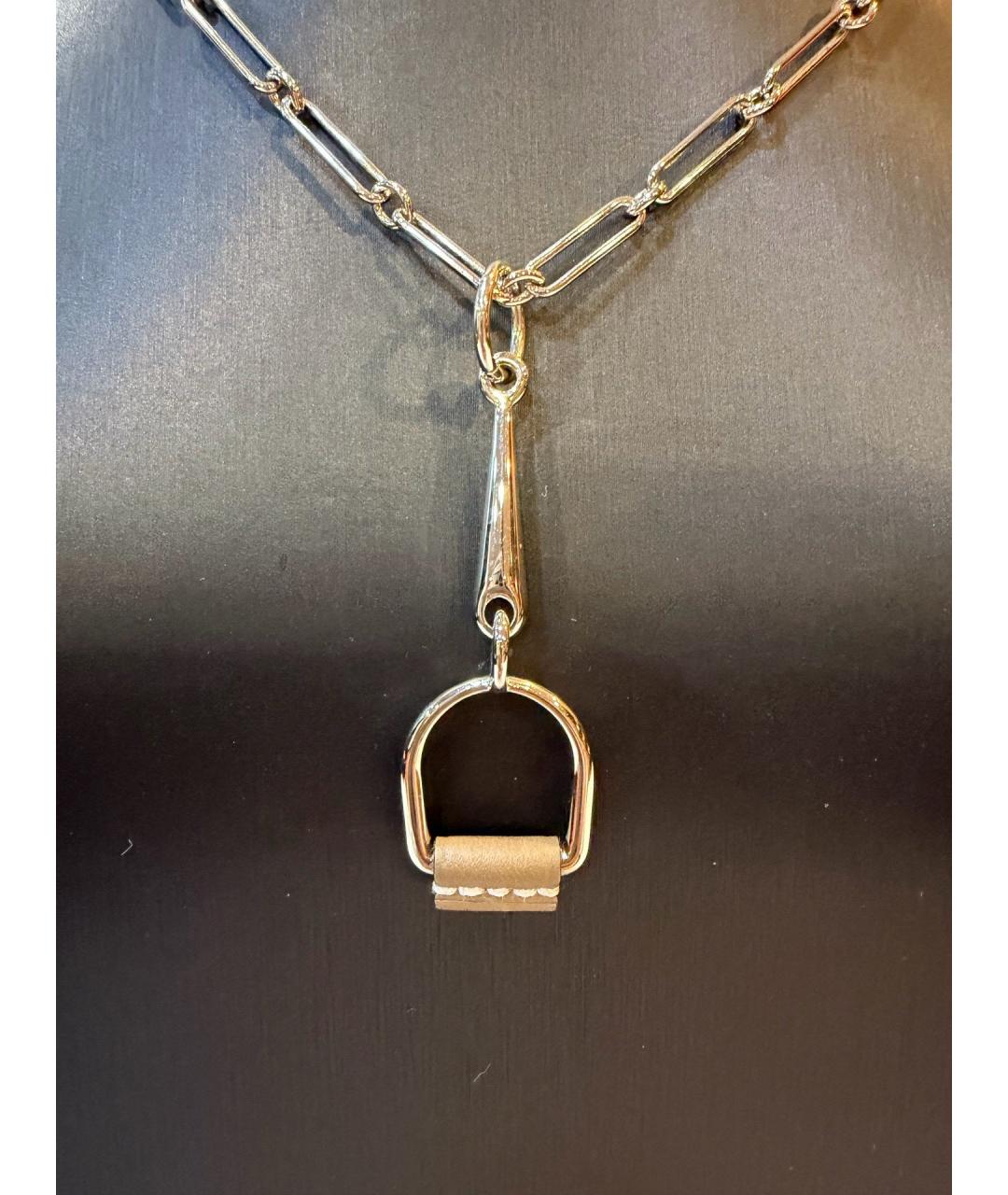 HERMES Серебряное металлическое колье, фото 4
