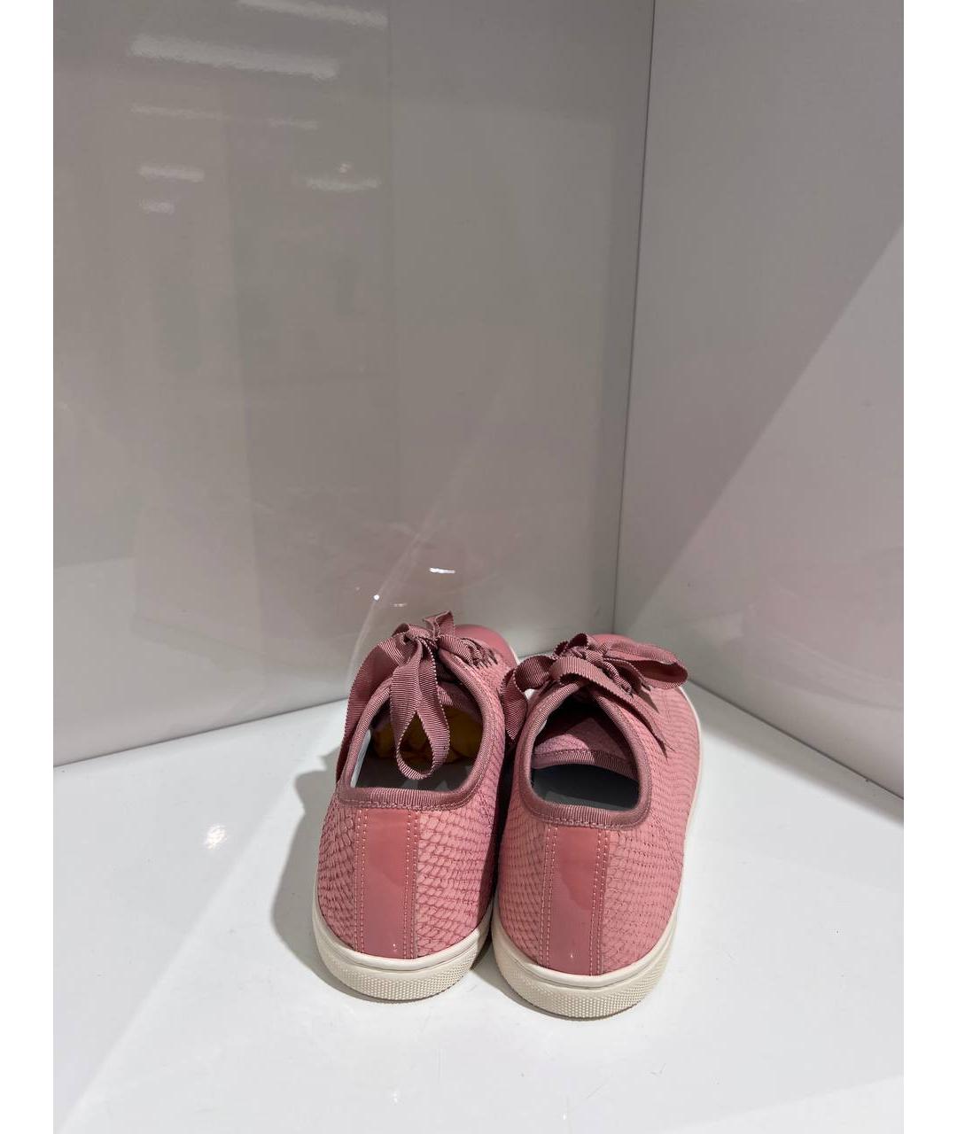 LANVIN Розовые кожаные кеды, фото 3